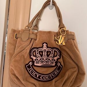 Vintage Juicy Couture Tan Suede Tote Bag